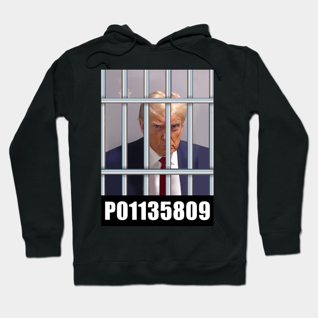 TRUMP P01135809 Mugshot Jail Election 2016 2024 President Hoodie by Nostalgia-RC